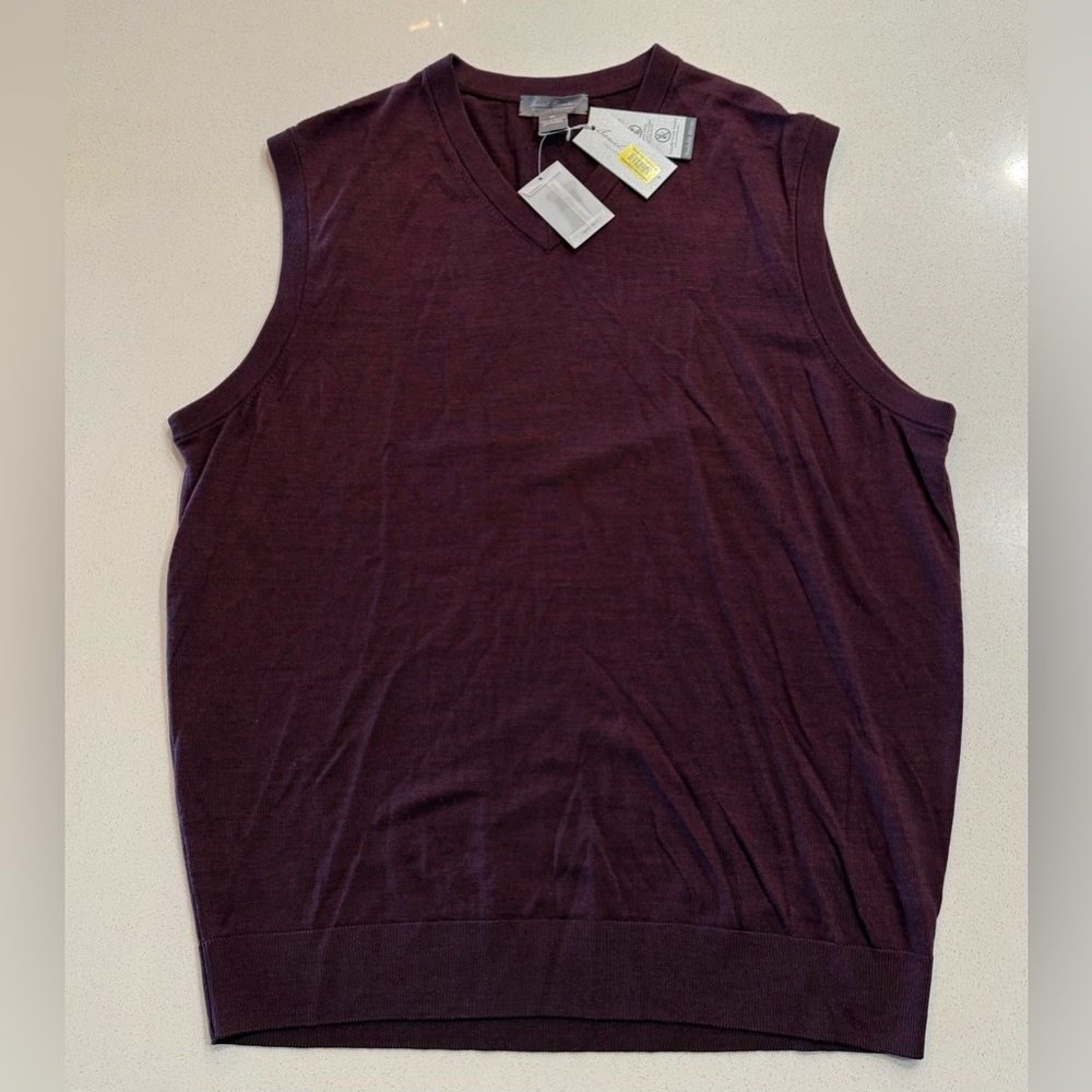 NWT Daniel Cremieux  100% Merino Wool Sleeveless Sweater Vest Size XL